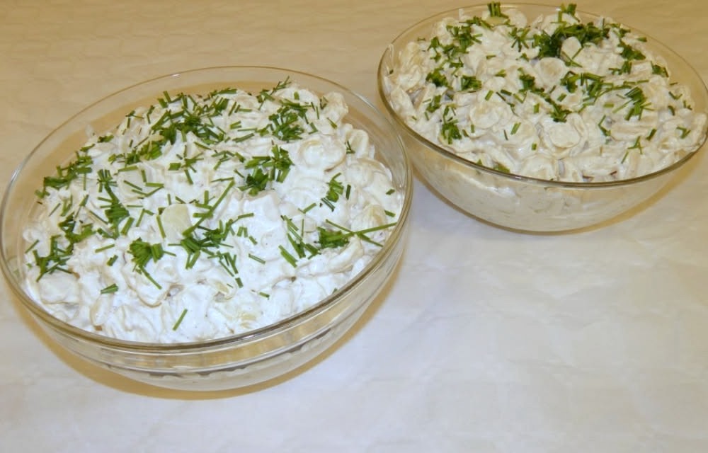 Kartoffelsalat i glasskåle